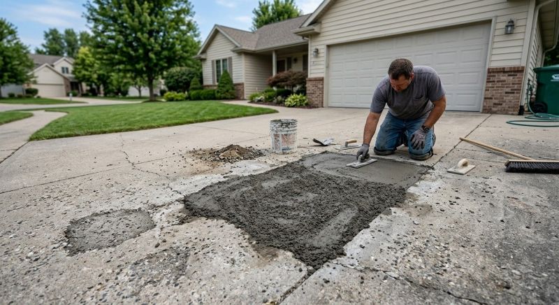Concrete Driveway Crack Repair in Des Moines, IA